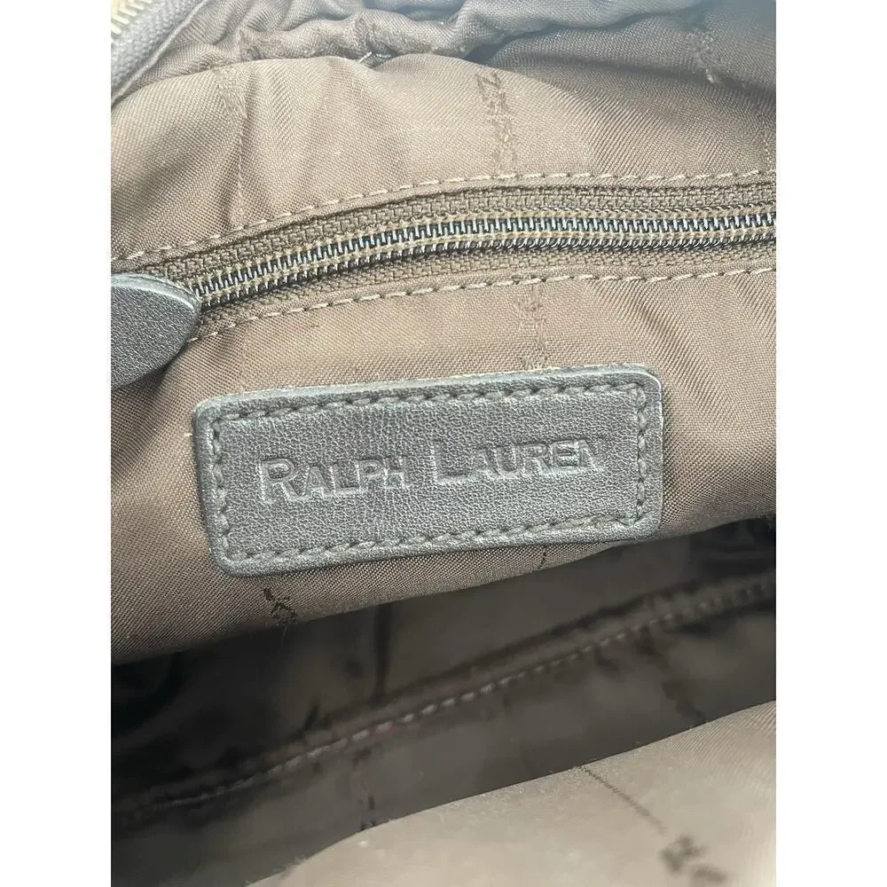 Vintage Ralph Lauren Collection Brown Leather Camera Shoulder Bag Crossbody 90s - Picture 12 of 13